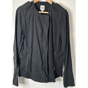 NWT Gap Black Light Moto Tercel Jacket Size M